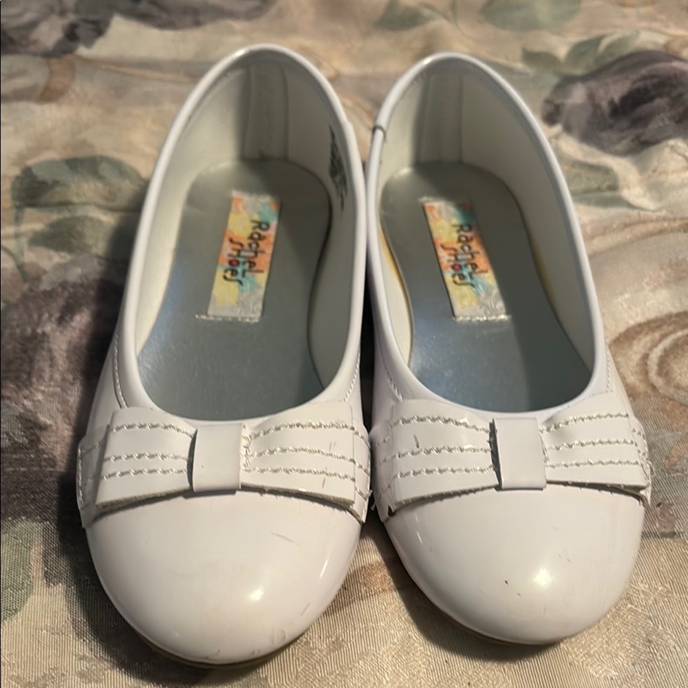 Rachel shoes White Bow Flats girls size 1M